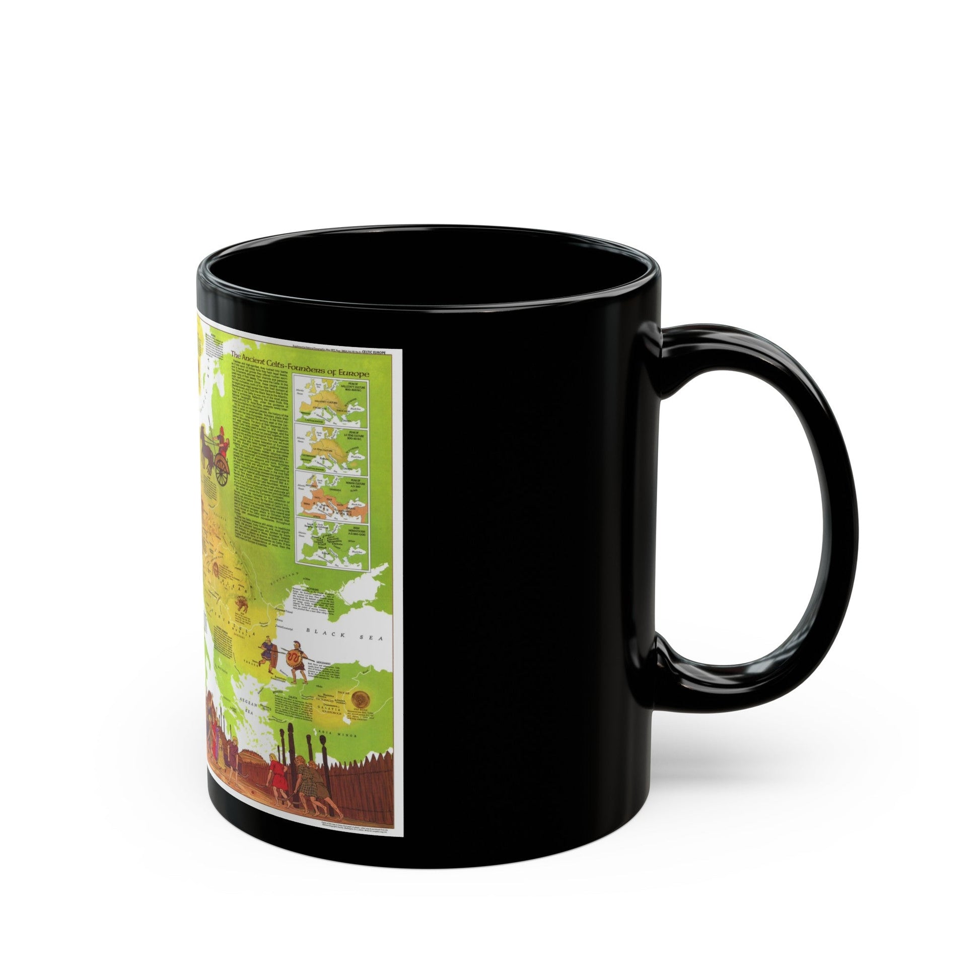 Europe - Celtic (1977) (Map) Black Coffee Mug-The Sticker Space