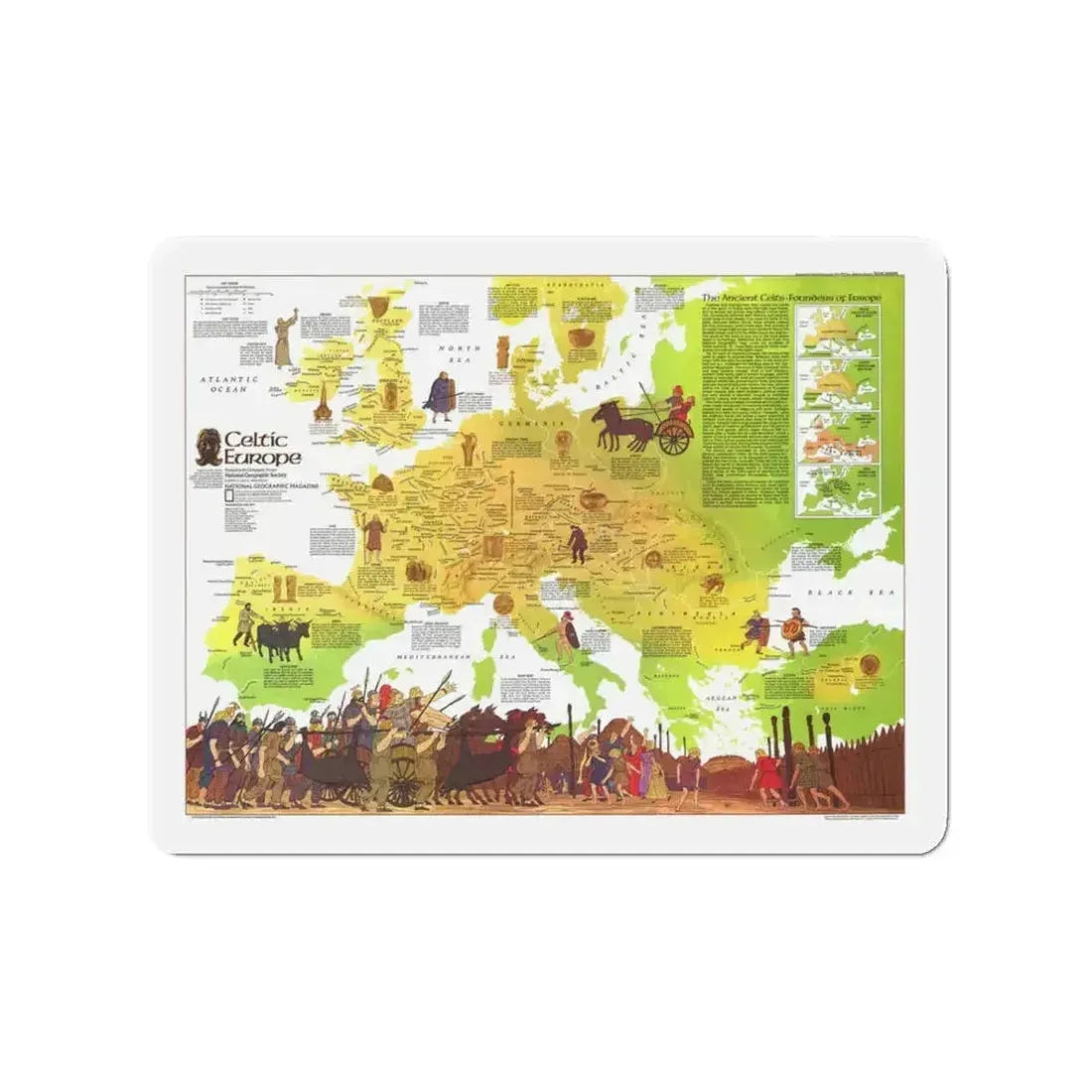 Europe - Celtic (1977) (Map) Refrigerator Magnet 3 Inch - The Sticker Space