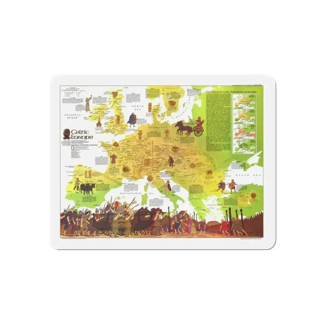 Europe - Celtic (1977) (Map) Refrigerator Magnet 6 Inch - The Sticker Space