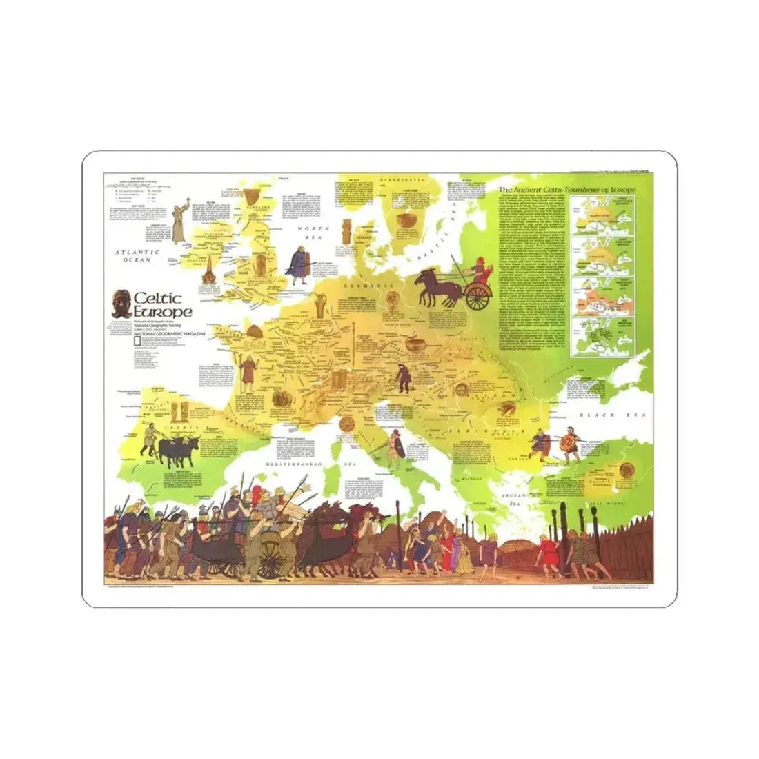 Europe - Celtic (1977) (Map) STICKER Vinyl Kiss-Cut Decal 4 Inch White - The Sticker Space