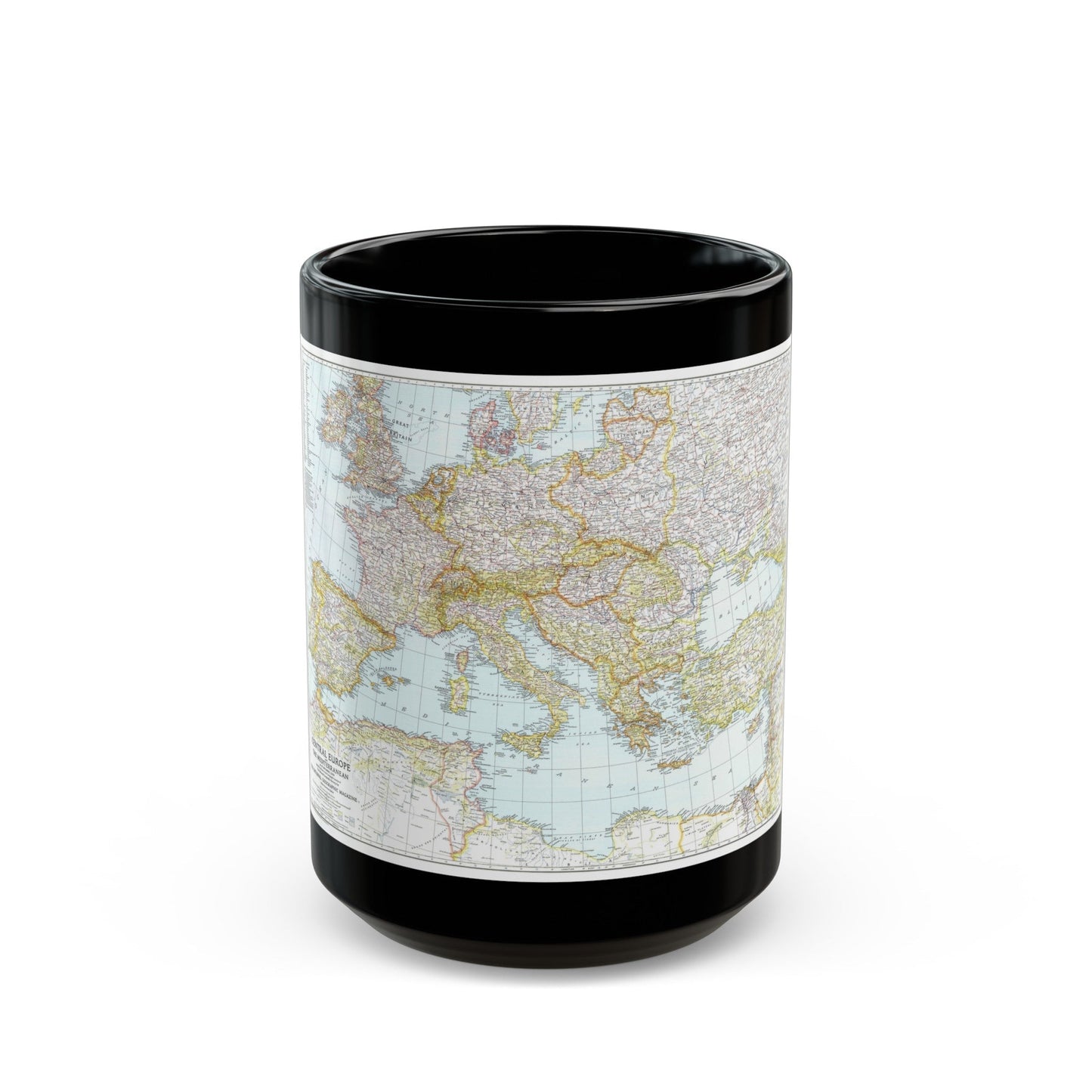 Europe, Central & Mediterranean Sept-1st (1939) (Map) Black Coffee Mug-15oz-The Sticker Space