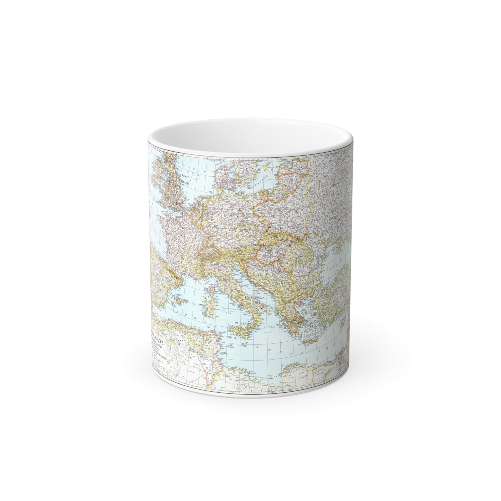 Europe, Central & Mediterranean Sept-1st (1939) (Map) Color Changing Mug 11oz-11oz-The Sticker Space