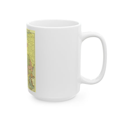 Europe, Central & the Balkan States (1915) (Map) White Coffee Mug-The Sticker Space