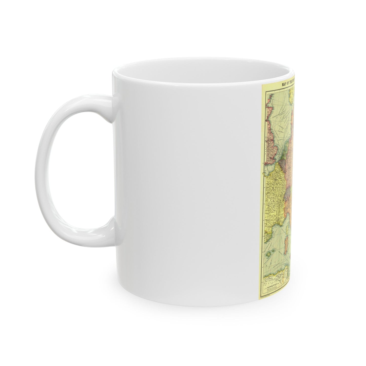 Europe, Central & the Balkan States (1915) (Map) White Coffee Mug-The Sticker Space