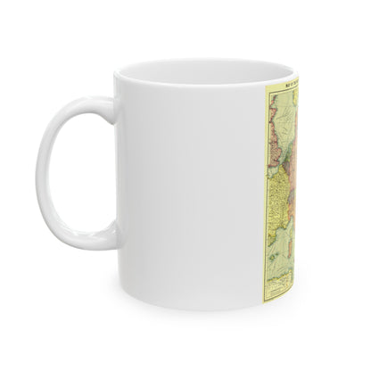 Europe, Central & the Balkan States (1915) (Map) White Coffee Mug-The Sticker Space