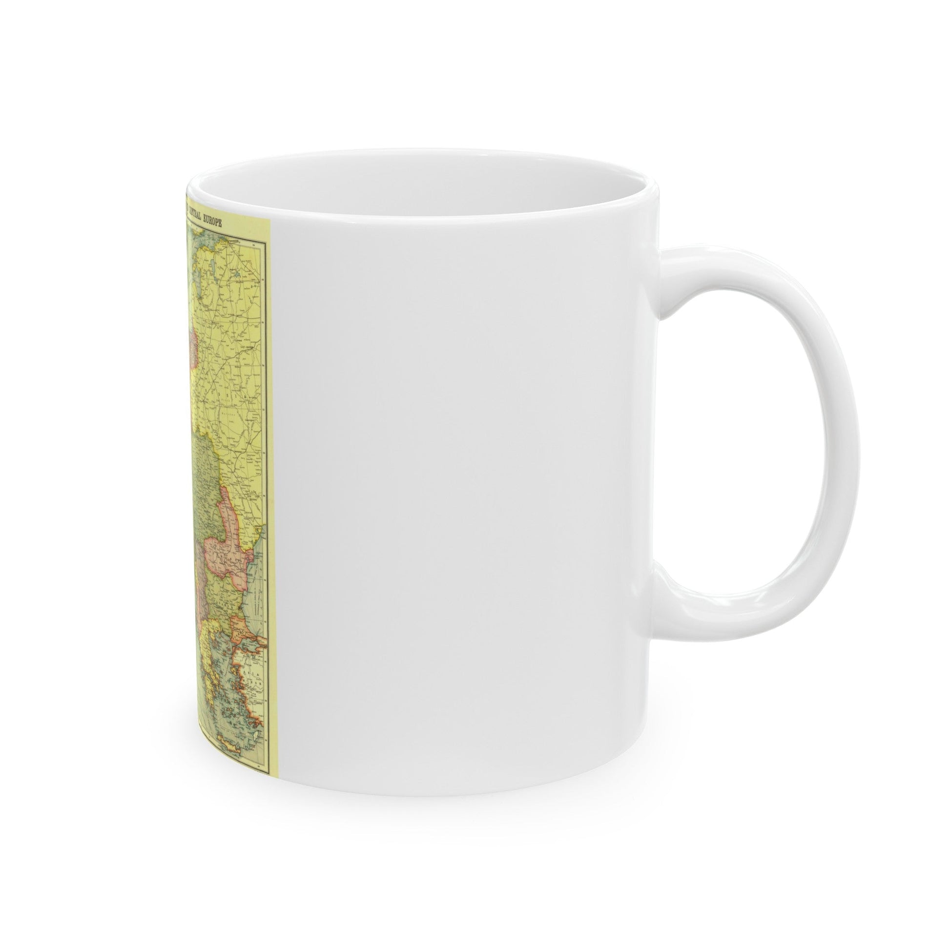 Europe, Central & the Balkan States (1915) (Map) White Coffee Mug-The Sticker Space