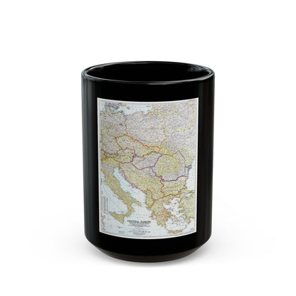 Europe - Central & the Balkan States (1951) (Map) Black Coffee Mug-15oz-The Sticker Space