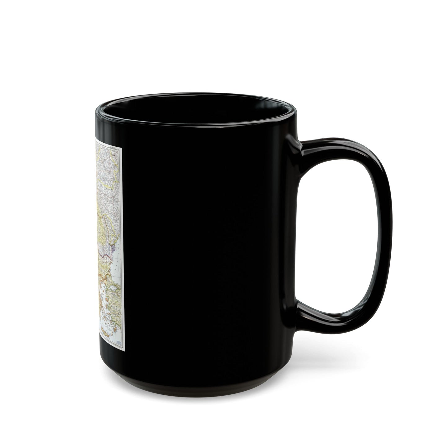 Europe - Central & the Balkan States (1951) (Map) Black Coffee Mug-The Sticker Space