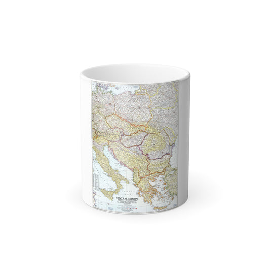 Europe - Central & the Balkan States (1951) (Map) Color Changing Mug 11oz-11oz-The Sticker Space