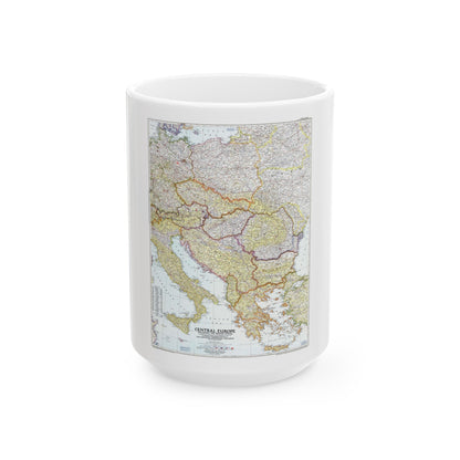 Europe - Central & the Balkan States (1951) (Map) White Coffee Mug-15oz-The Sticker Space