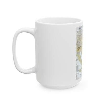 Europe - Central & the Balkan States (1951) (Map) White Coffee Mug-The Sticker Space