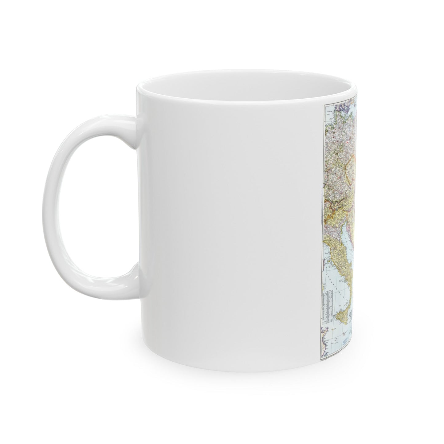 Europe - Central & the Balkan States (1951) (Map) White Coffee Mug-The Sticker Space