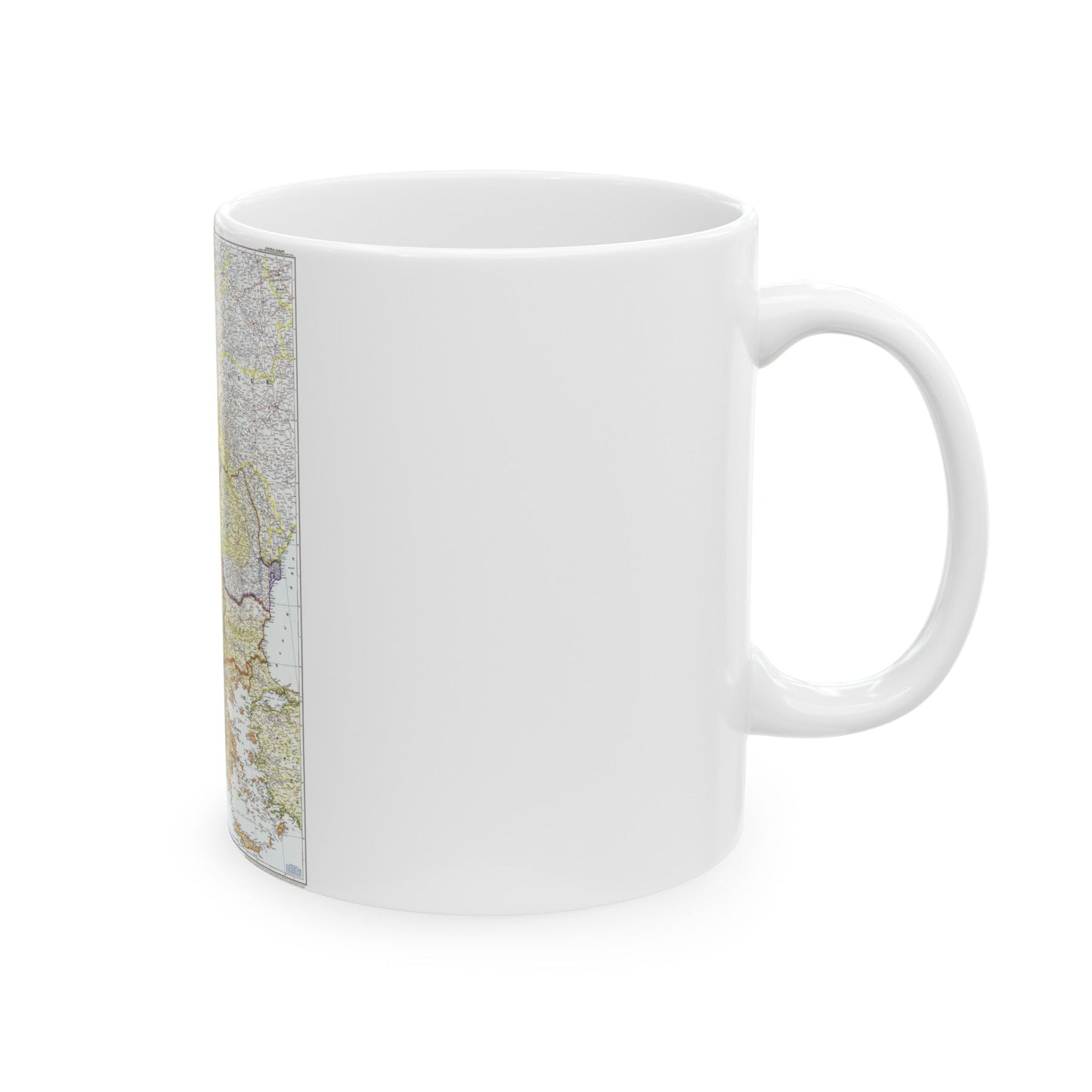 Europe - Central & the Balkan States (1951) (Map) White Coffee Mug-The Sticker Space