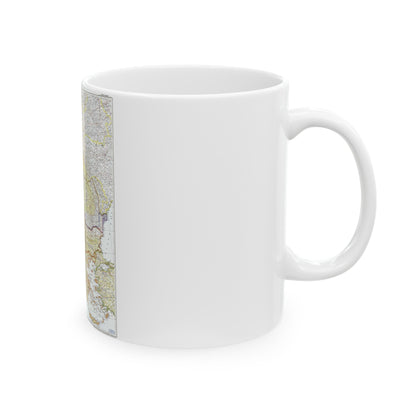 Europe - Central & the Balkan States (1951) (Map) White Coffee Mug-The Sticker Space