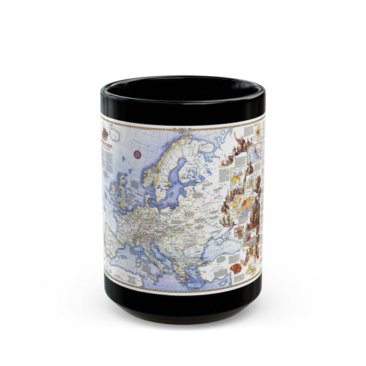 Europe - History The Major Turning Points (1983) (Map) Black Coffee Mug-15oz-The Sticker Space