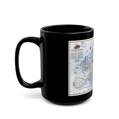 Europe - History The Major Turning Points (1983) (Map) Black Coffee Mug-The Sticker Space