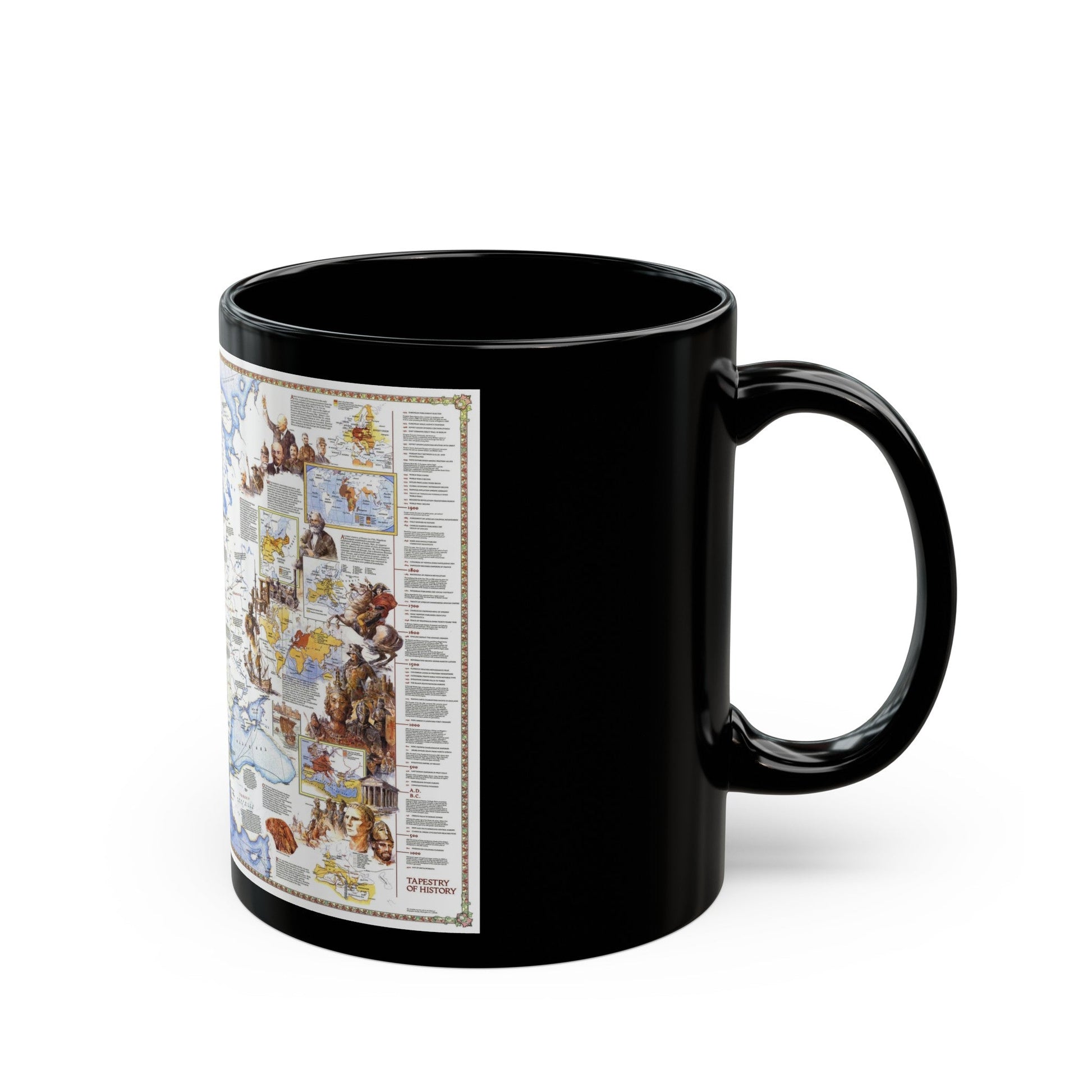 Europe - History The Major Turning Points (1983) (Map) Black Coffee Mug-The Sticker Space