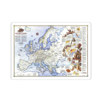 Europe - History The Major Turning Points (1983) (Map) STICKER Vinyl Kiss-Cut Decal 2 Inch White - The Sticker Space