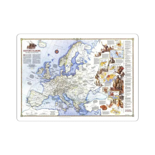 Europe - History The Major Turning Points (1983) (Map) STICKER Vinyl Kiss-Cut Decal 2 Inch White - The Sticker Space