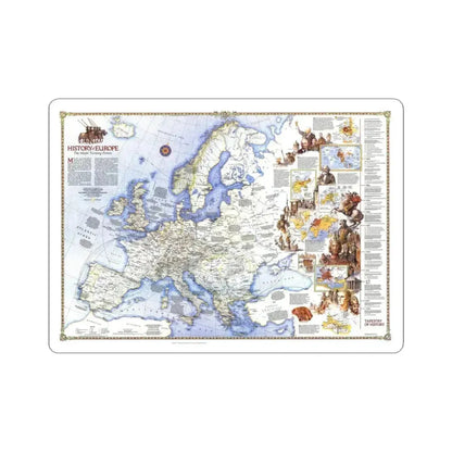Europe - History The Major Turning Points (1983) (Map) STICKER Vinyl Kiss-Cut Decal 3 Inch White - The Sticker Space