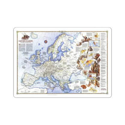 Europe - History The Major Turning Points (1983) (Map) STICKER Vinyl Kiss-Cut Decal 4 Inch White - The Sticker Space