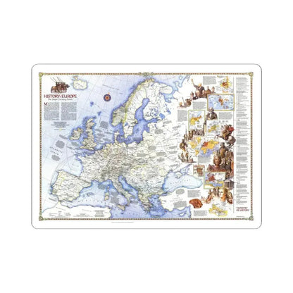 Europe - History The Major Turning Points (1983) (Map) STICKER Vinyl Kiss-Cut Decal 6 Inch White - The Sticker Space