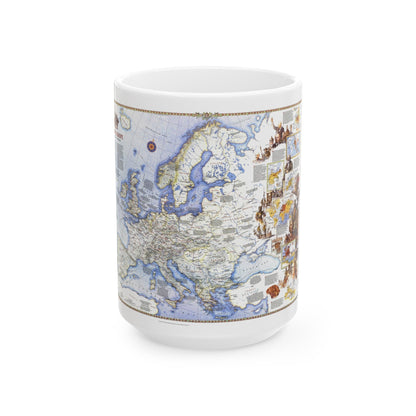 Europe - History The Major Turning Points (1983) (Map) White Coffee Mug-15oz-The Sticker Space