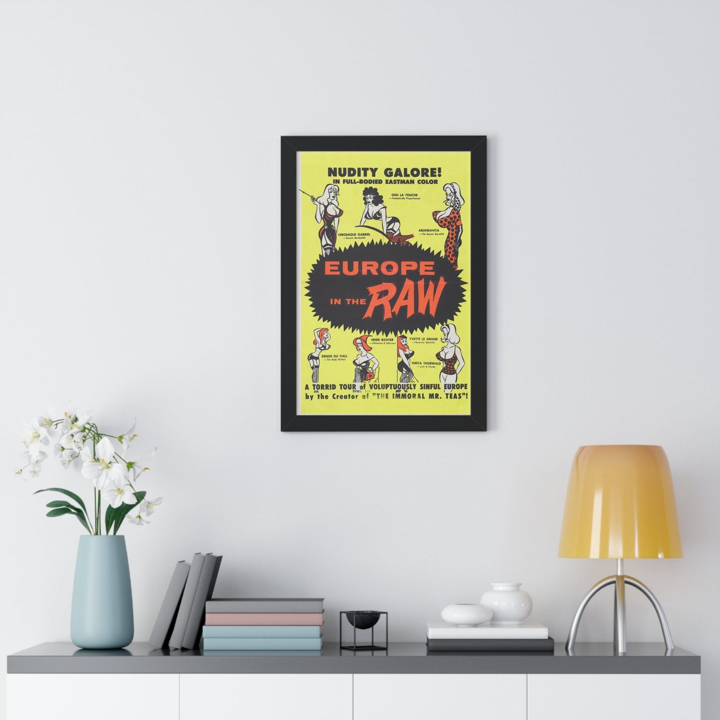 EUROPE IN THE RAW 1963 - Framed Movie Poster-The Sticker Space