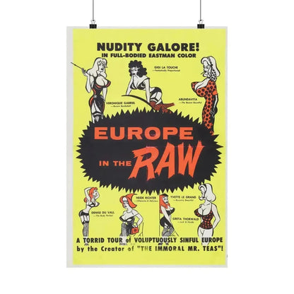 EUROPE IN THE RAW 1963 - Paper Movie Poster 16″ x 24″ Matte - The Sticker Space