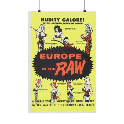 EUROPE IN THE RAW 1963 - Paper Movie Poster 20″ x 30″ Matte - The Sticker Space