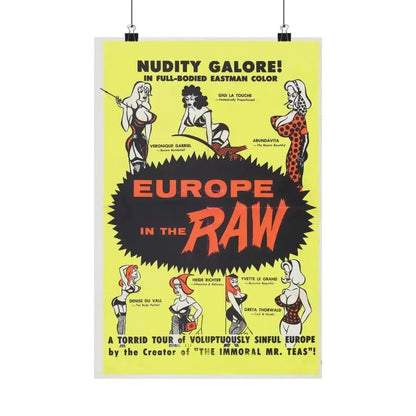 EUROPE IN THE RAW 1963 - Paper Movie Poster - The Sticker Space