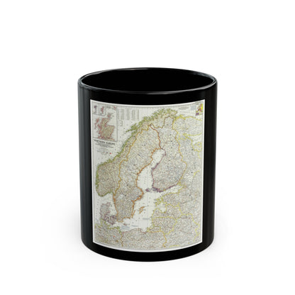 Europe, Northern (1954) (Map) Black Coffee Mug-11oz-The Sticker Space