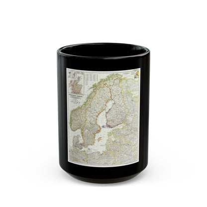 Europe, Northern (1954) (Map) Black Coffee Mug-15oz-The Sticker Space