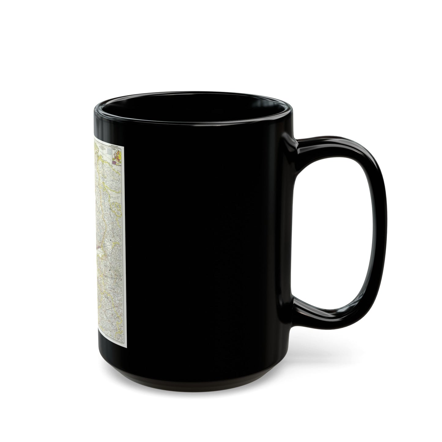 Europe, Northern (1954) (Map) Black Coffee Mug-The Sticker Space