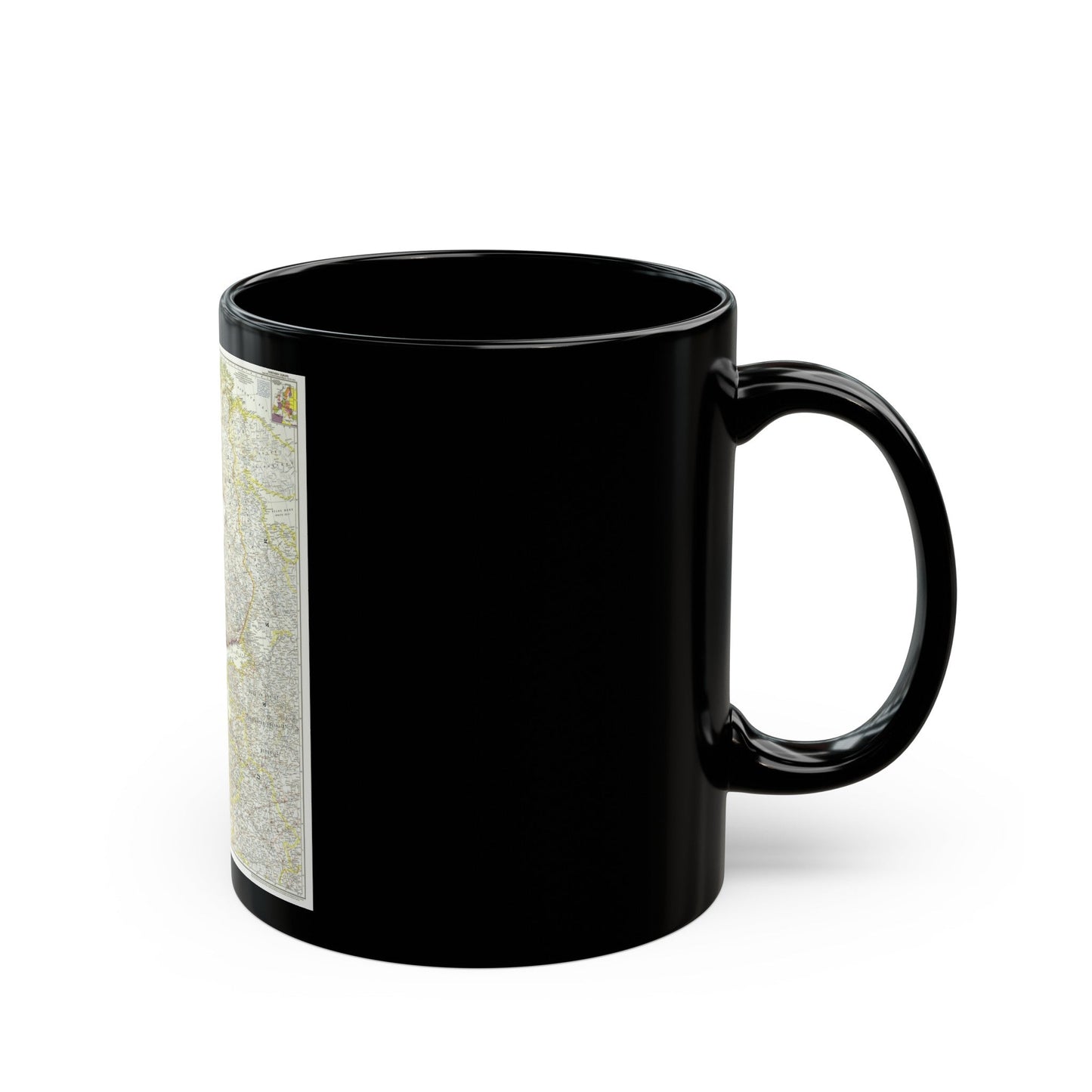 Europe, Northern (1954) (Map) Black Coffee Mug-The Sticker Space