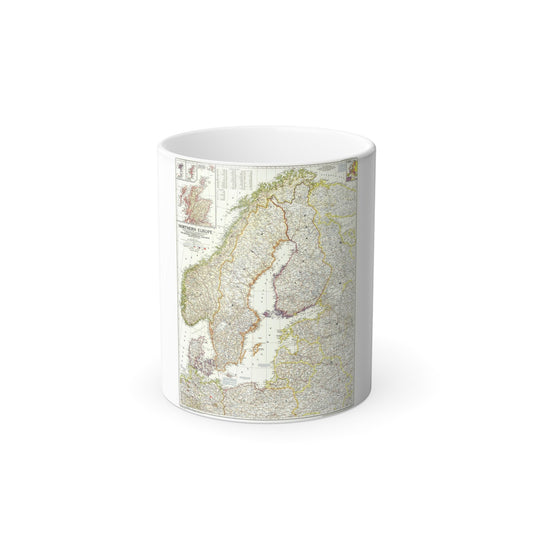 Europe, Northern (1954) (Map) Color Changing Mug 11oz-11oz-The Sticker Space