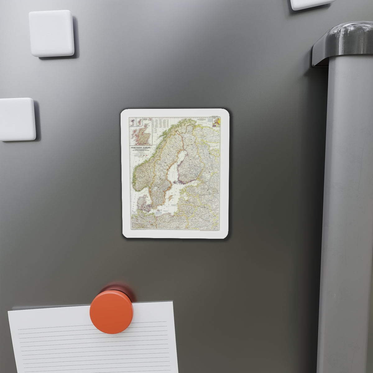 Europe, Northern (1954) (Map) Refrigerator Magnet-The Sticker Space