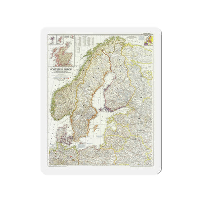 Europe, Northern (1954) (Map) Refrigerator Magnet-3" x 3"-The Sticker Space