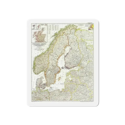 Europe, Northern (1954) (Map) Refrigerator Magnet - The Sticker Space