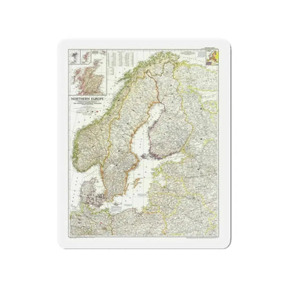 Europe, Northern (1954) (Map) Refrigerator Magnet - The Sticker Space
