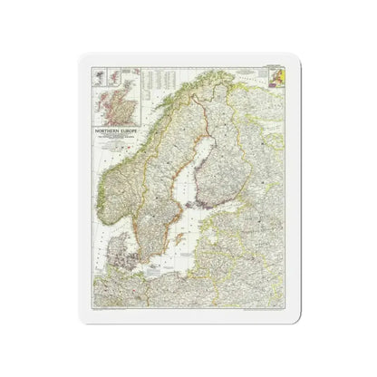 Europe, Northern (1954) (Map) Refrigerator Magnet - The Sticker Space