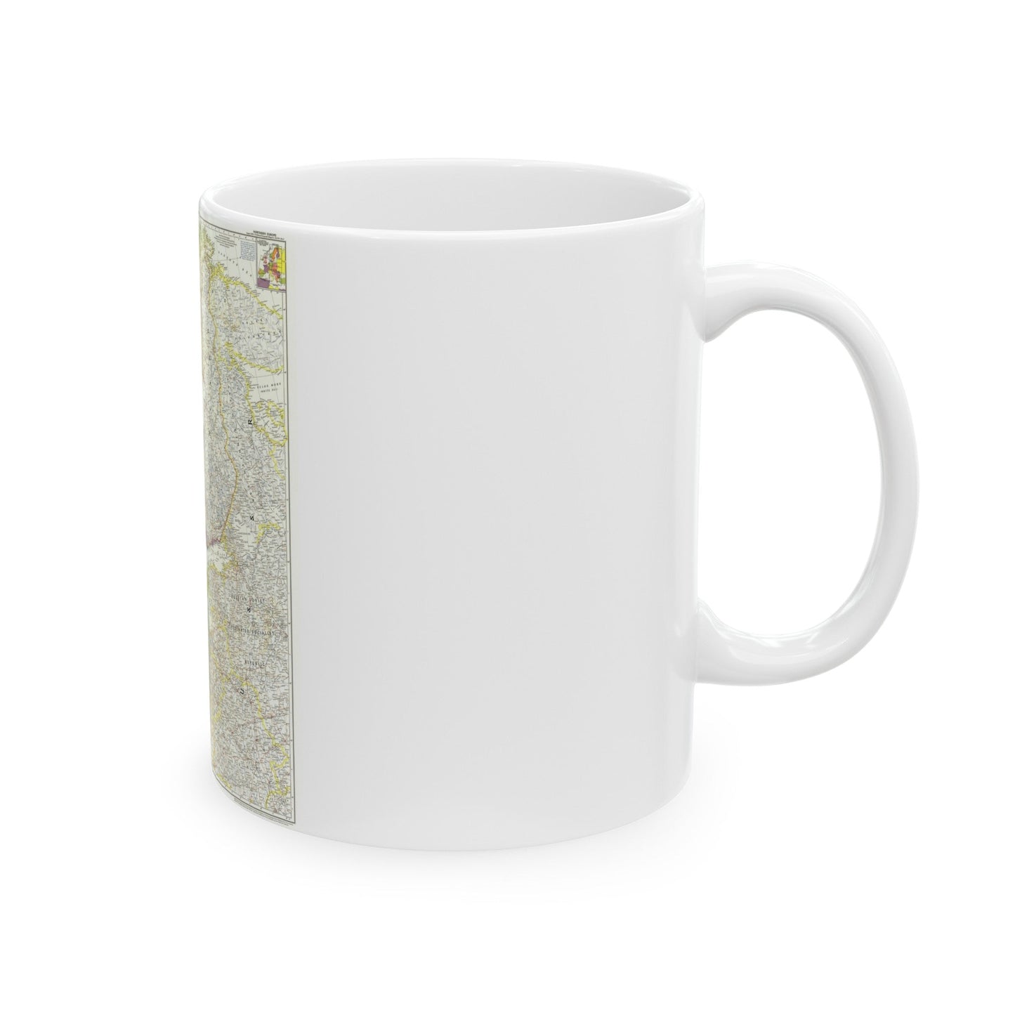 Europe, Northern (1954) (Map) White Coffee Mug-The Sticker Space