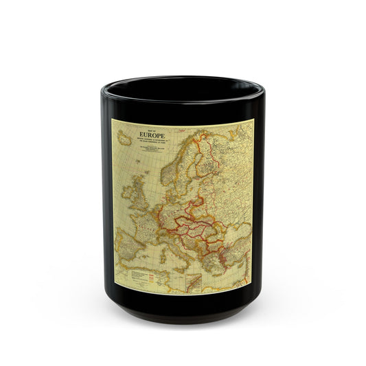 Europe, Peace Conference at Paris (1920) (Map) Black Coffee Mug-15oz-The Sticker Space