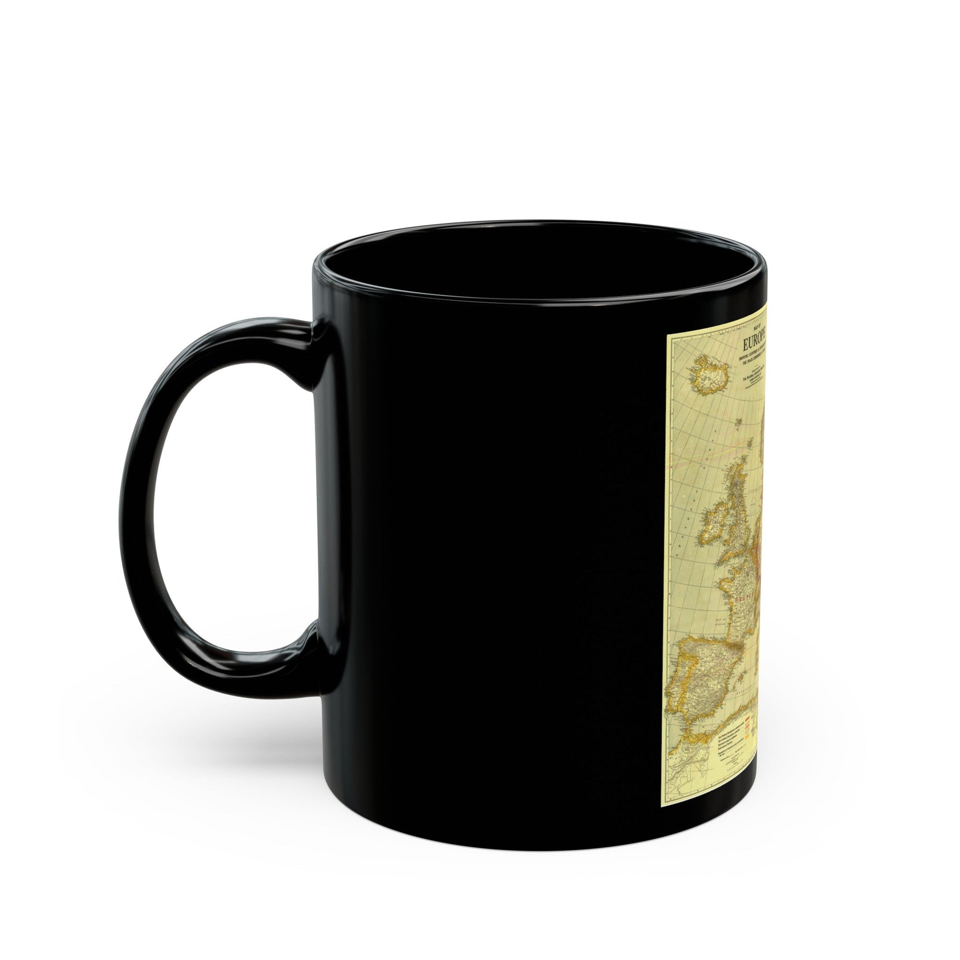 Europe, Peace Conference at Paris (1920) (Map) Black Coffee Mug-The Sticker Space