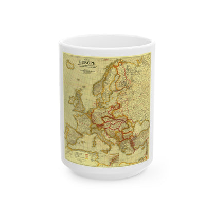 Europe, Peace Conference at Paris (1920) (Map) White Coffee Mug-15oz-The Sticker Space