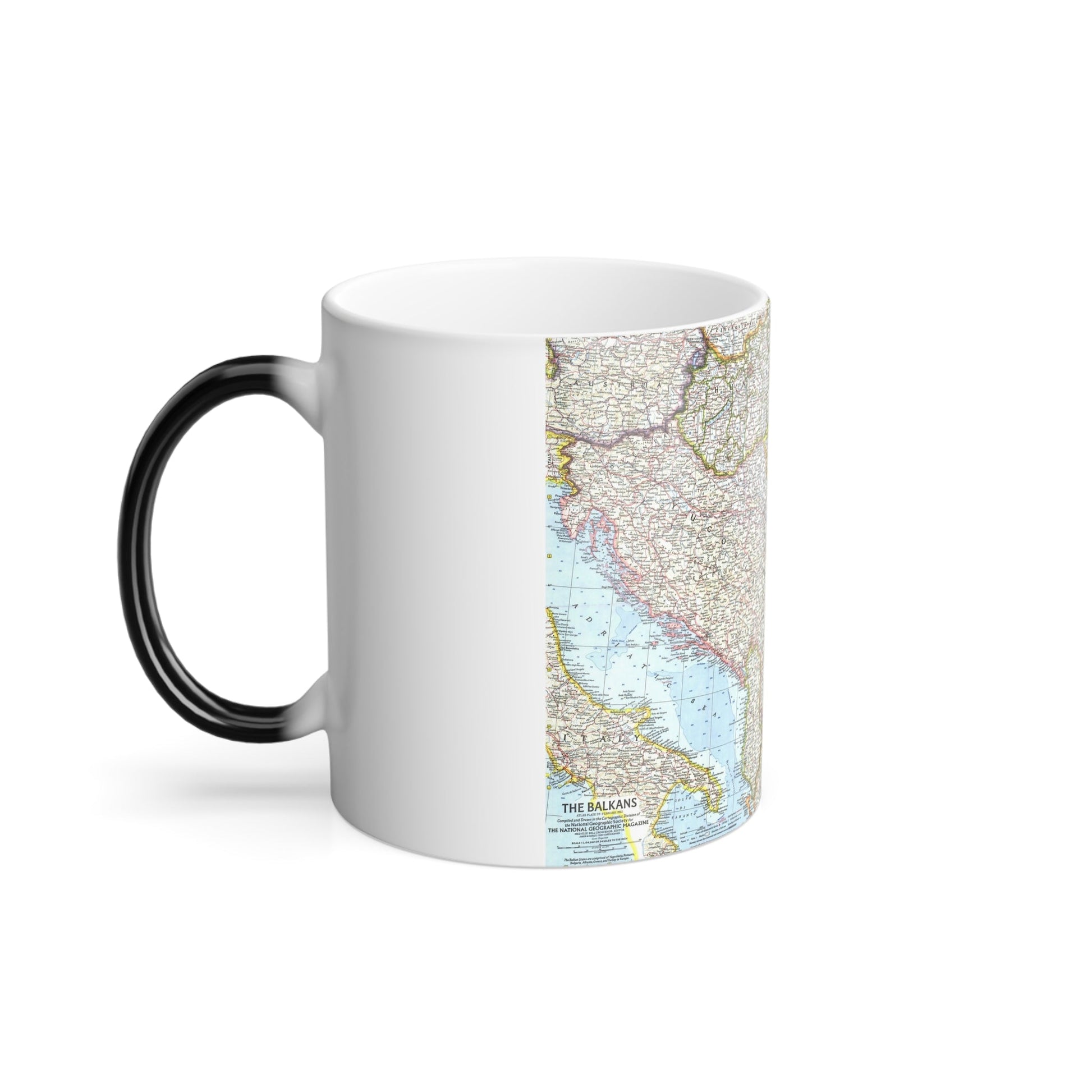 Europe - The Balkans (1962) (Map) Color Changing Mug 11oz-11oz-The Sticker Space