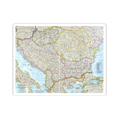 Europe - The Balkans (1962) (Map) STICKER Vinyl Kiss-Cut Decal 2 Inch White - The Sticker Space