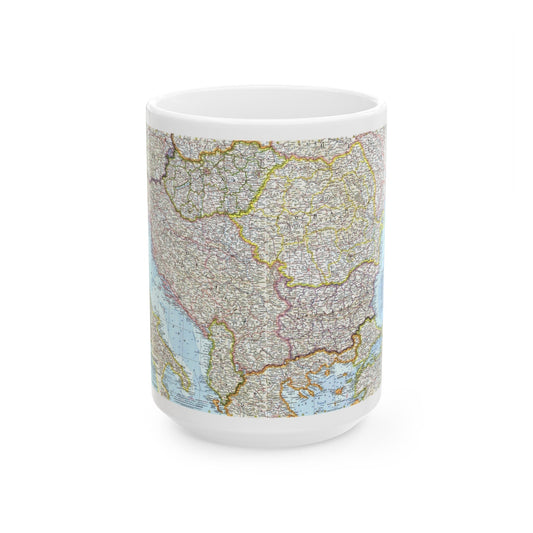 Europe - The Balkans (1962) (Map) White Coffee Mug-15oz-The Sticker Space