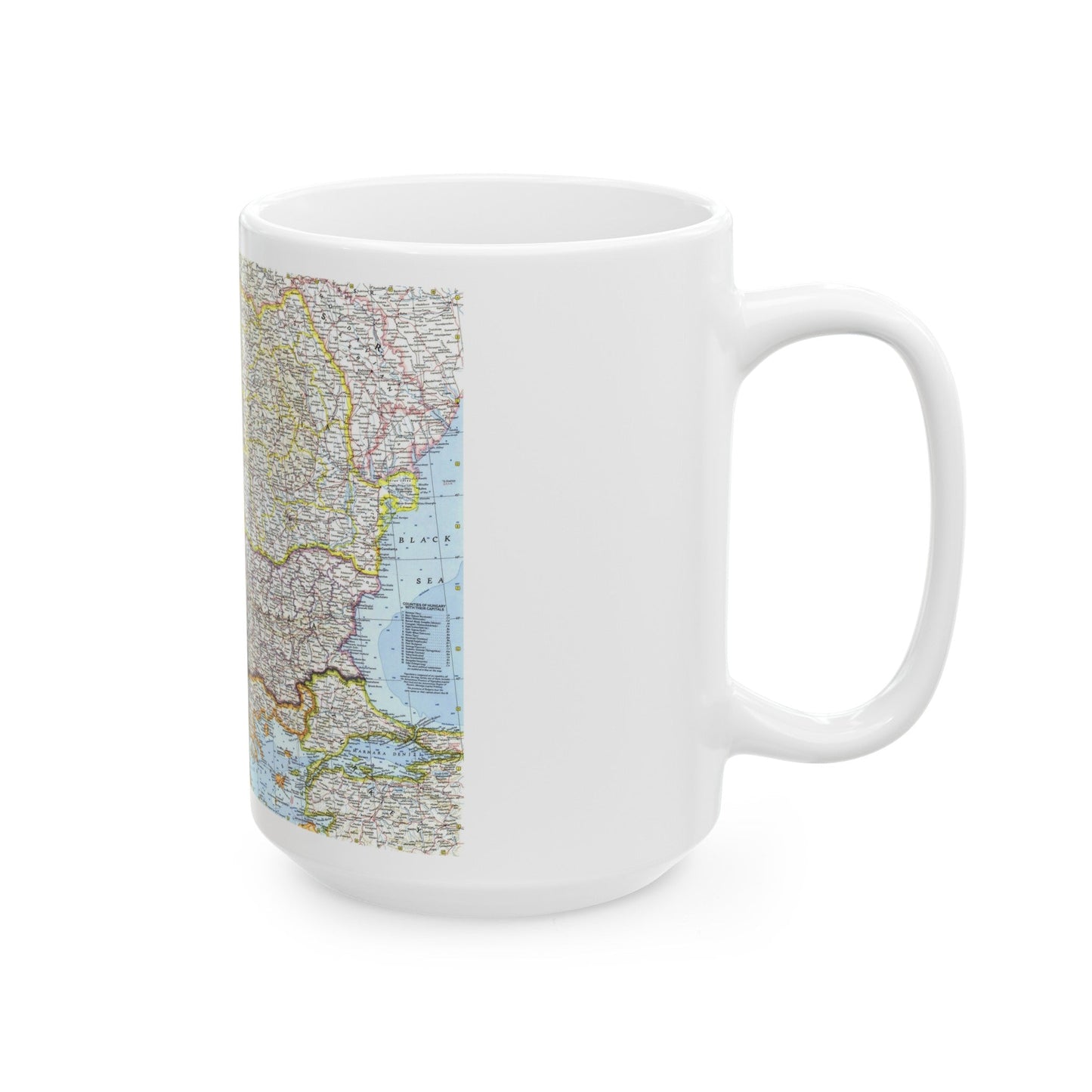 Europe - The Balkans (1962) (Map) White Coffee Mug-The Sticker Space