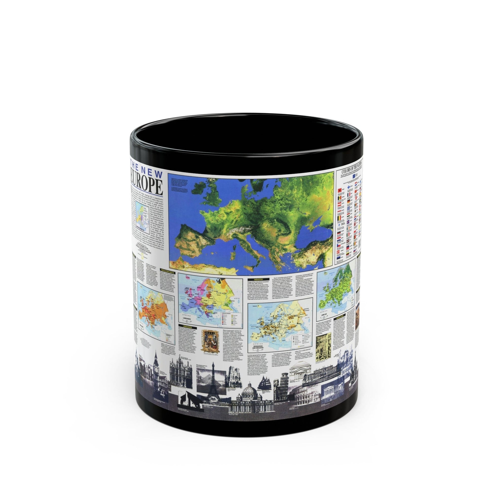 Europe, The New (1992) (Map) Black Coffee Mug-11oz-The Sticker Space